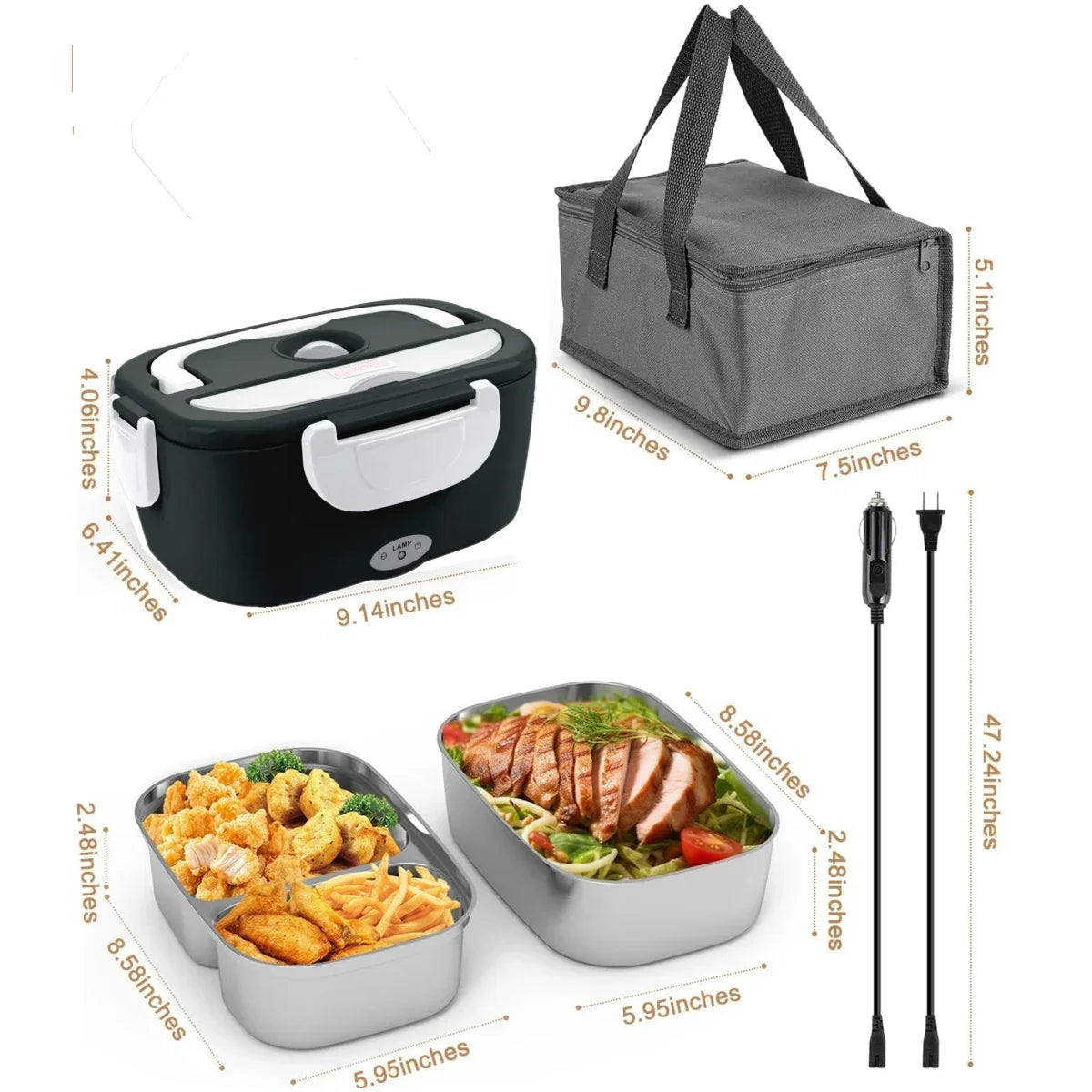PORTABLE ELECTRIC HEATED LUNCH BOX – PREMIUM THERMAL FOOD CONTAINER 🍱🔥✨