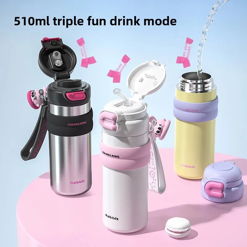 BUNNY THEMED 510ML DUAL-USE THERMOS 🐰☕💖