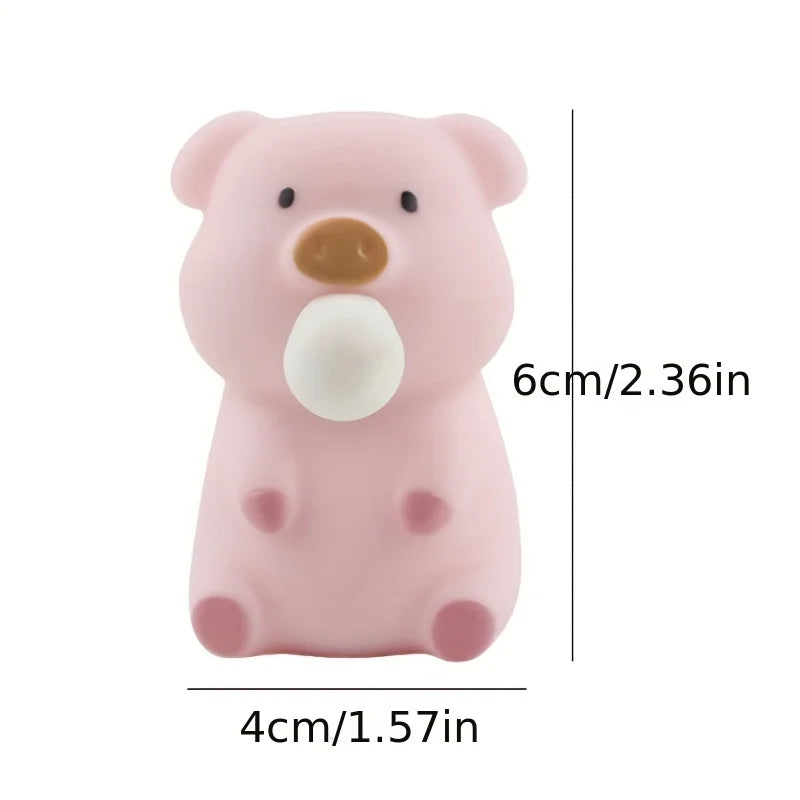 BALLOON-CHEWING BEAR & PIGGY STRESS FIGURE 🧸💗🌈