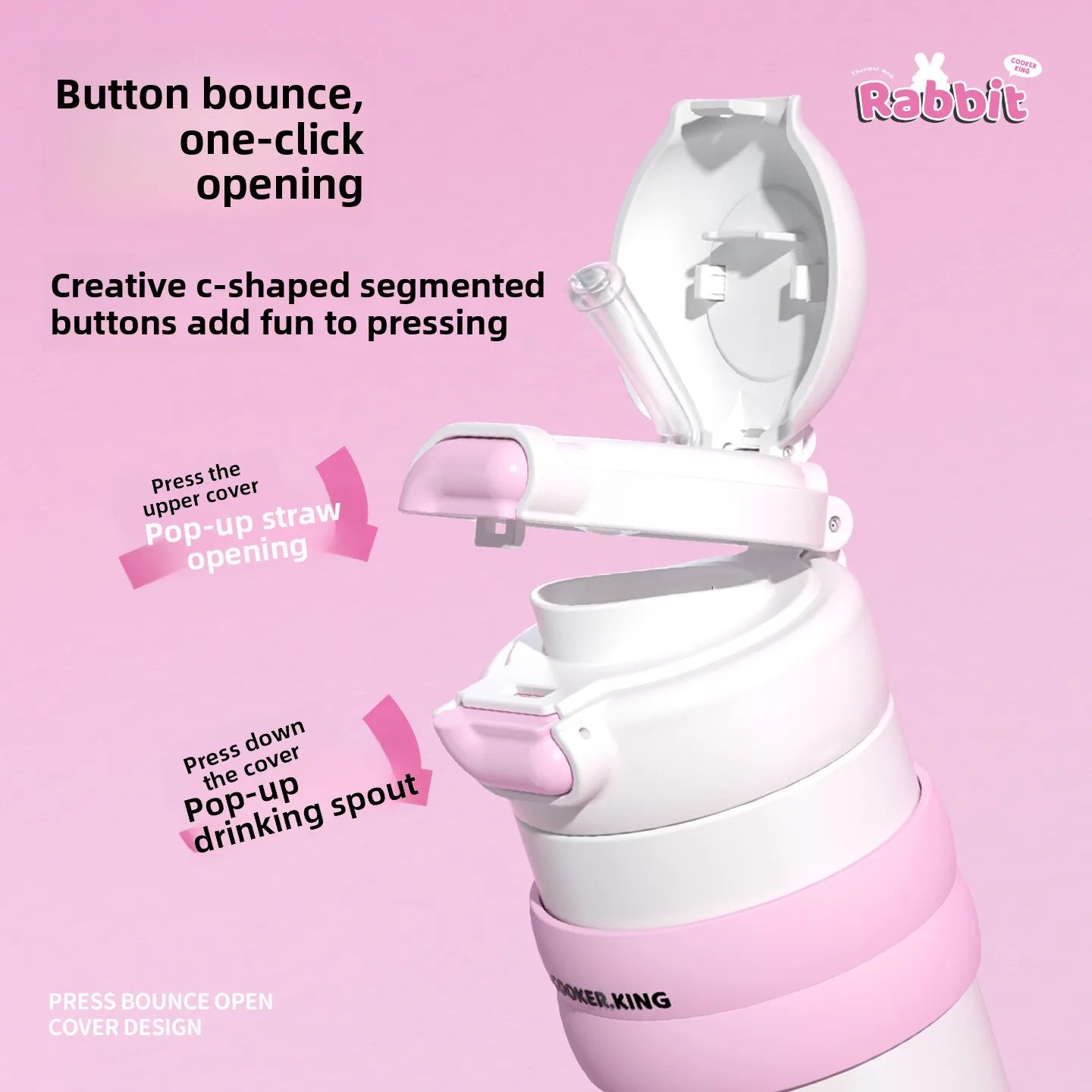 BUNNY THEMED 510ML DUAL-USE THERMOS 🐰☕💖