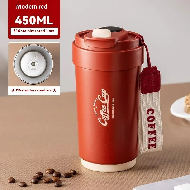 COFFEE-THEMED THERMAL CUP – 450ML ☕🌟