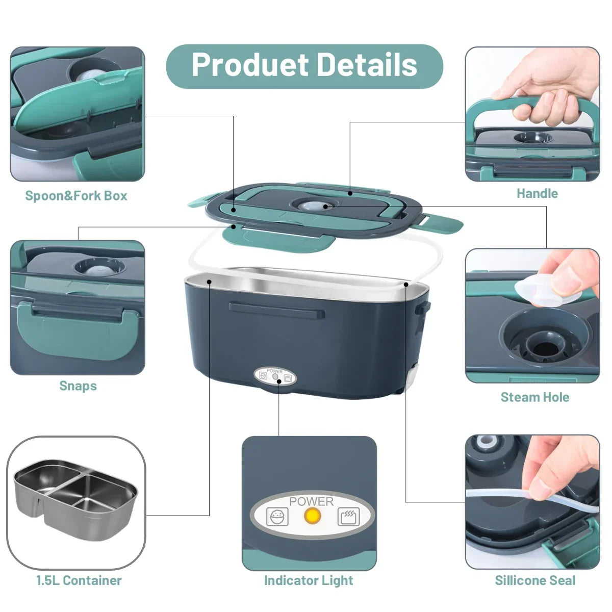 PORTABLE ELECTRIC HEATED LUNCH BOX – PREMIUM THERMAL FOOD CONTAINER 🍱🔥✨