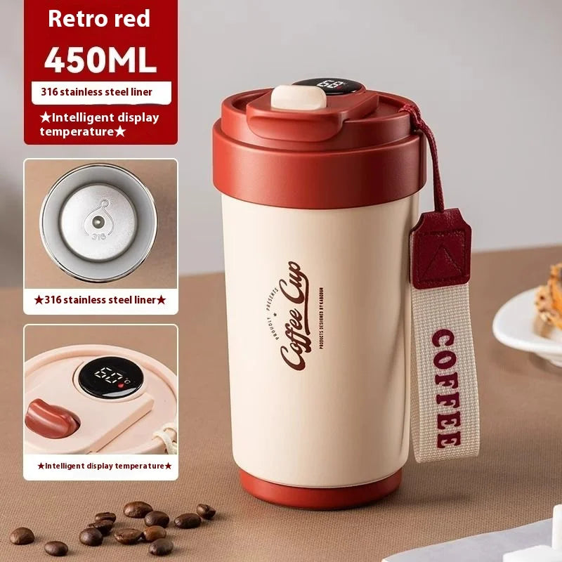 COFFEE-THEMED THERMAL CUP – 450ML ☕🌟
