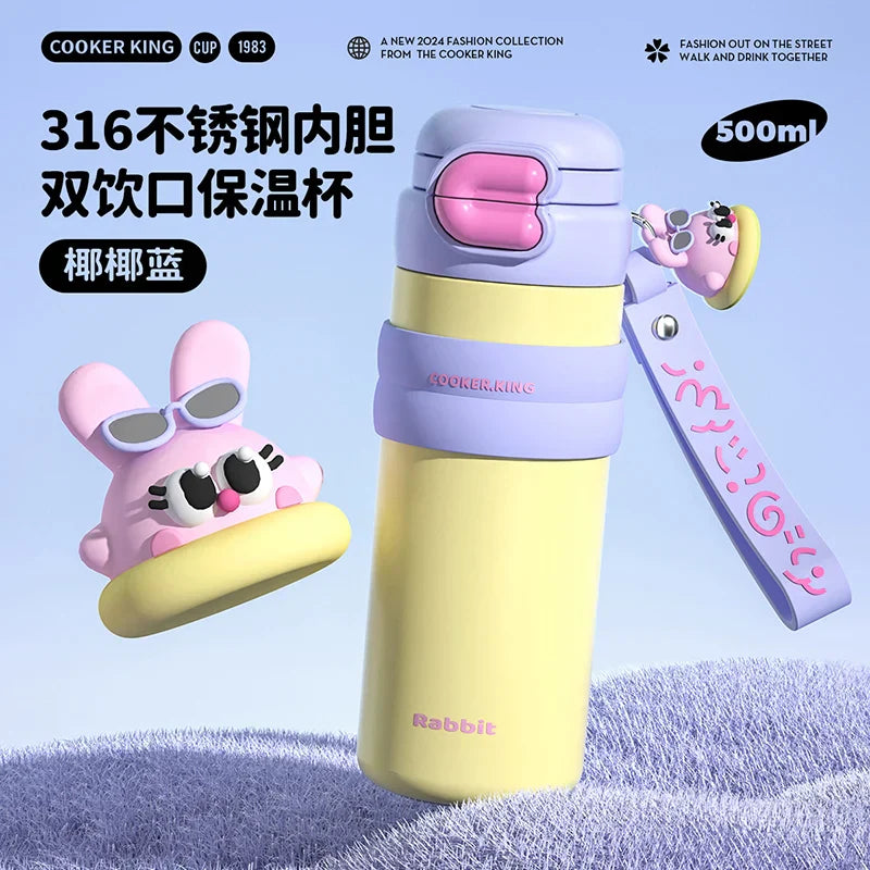 BUNNY THEMED 510ML DUAL-USE THERMOS 🐰☕💖