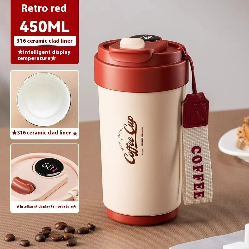 COFFEE-THEMED THERMAL CUP – 450ML ☕🌟