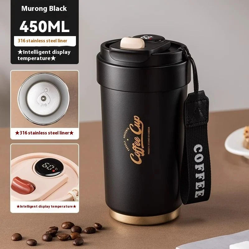 COFFEE-THEMED THERMAL CUP – 450ML ☕🌟