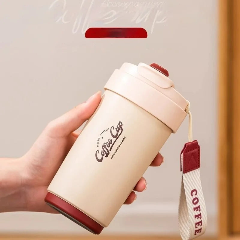 COFFEE-THEMED THERMAL CUP – 450ML ☕🌟