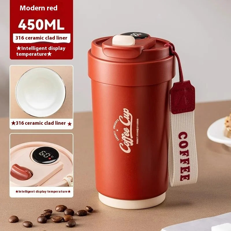 COFFEE-THEMED THERMAL CUP – 450ML ☕🌟