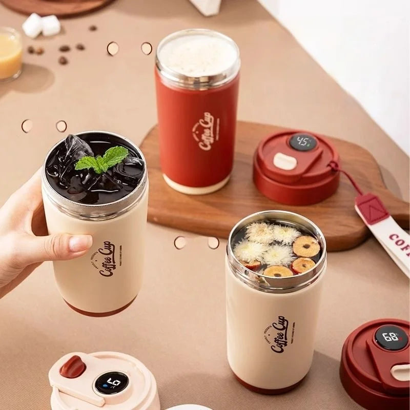 COFFEE-THEMED THERMAL CUP – 450ML ☕🌟